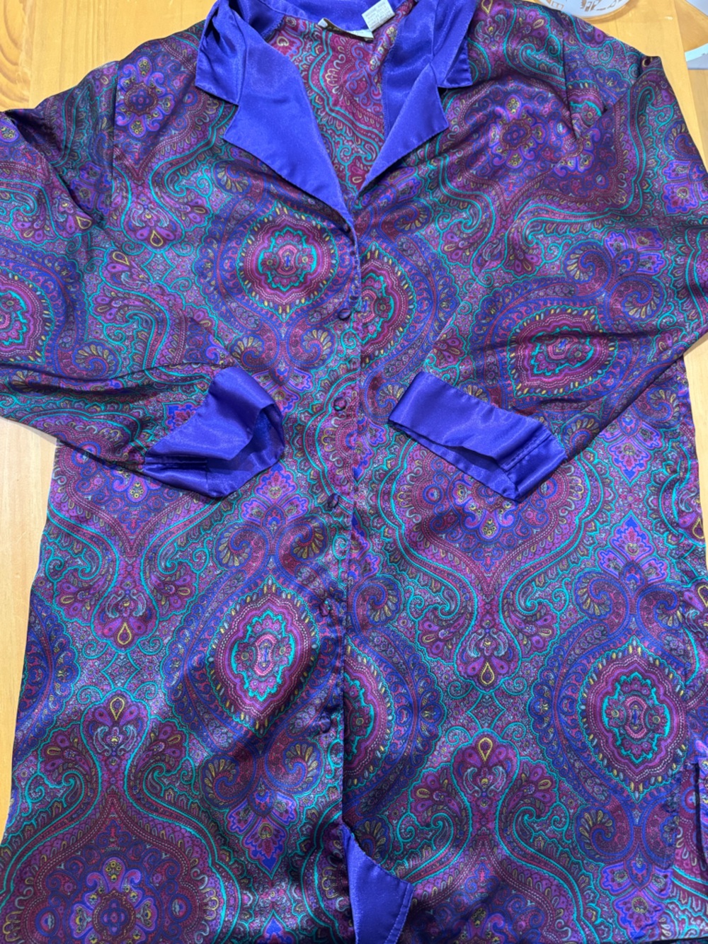 Victoria's Secret Purple Satin Paisley Nightgown